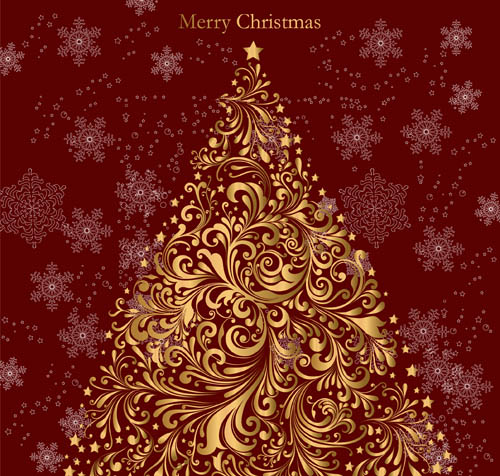 free vector Christmas Pattern - Vector Christmas Tree Snow Shading